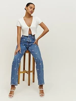 Cynthia Chamomile High Rise Straight Jeans