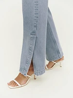 Wilder Slit Hem High Rise Wide Leg Jeans