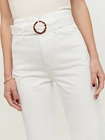 Wilder Belted High Rise Wide Leg Cropped Jeans