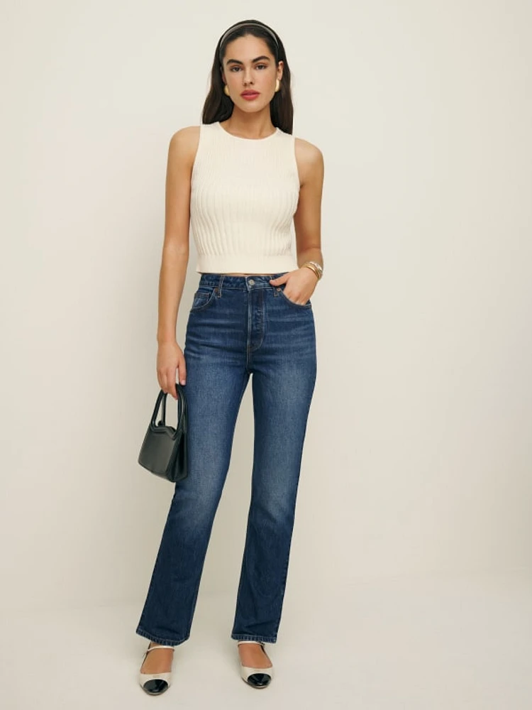 Cynthia Stretch High Rise Straight Jeans