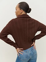 Lucca Cotton Cable Half Zip Sweater