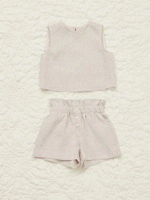 Kids Emilia Linen Two Piece