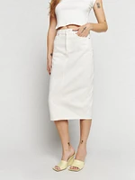 Jayde High Rise Denim Midi Skirt