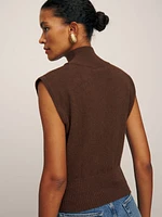 Arco Cashmere Sleeveless Turtleneck Sweater