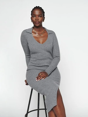 Bellini Cashmere Collared Sweater Dress