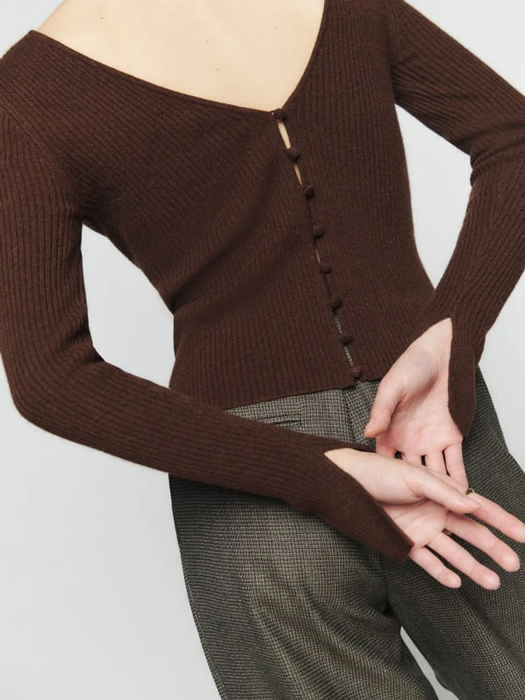 Porta Cashmere Open Back Sweater