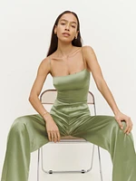 Sage Silk Jumpsuit