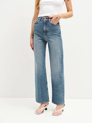 Wilder Stretch High Rise Wide Leg Cropped Jeans