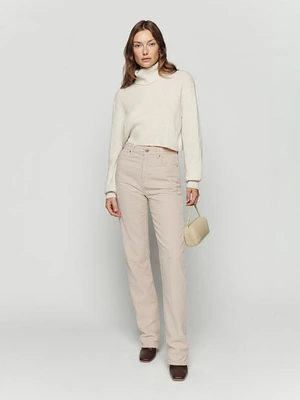 Cynthia High Rise Straight Long Corduroy Pants