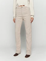 Cynthia High Rise Straight Long Corduroy Pants