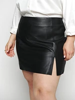 Veda Margie Leather Mini Skirt Es