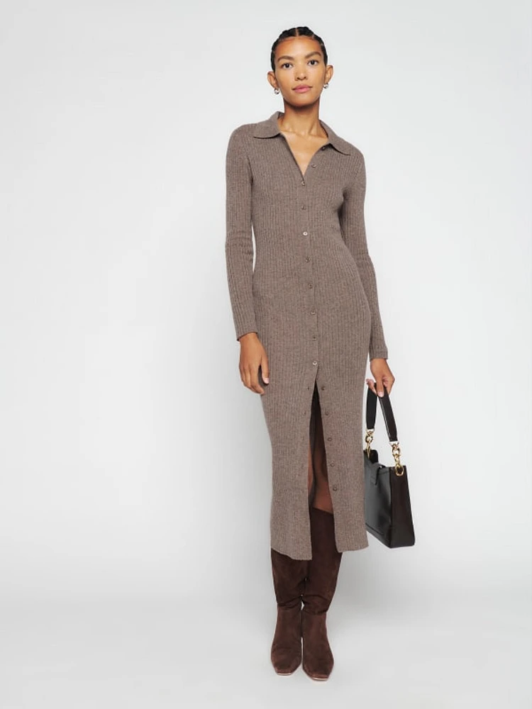 Viggo Cashmere Collared Maxi Cardigan