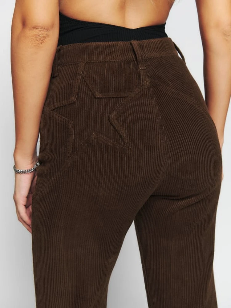 Star High Rise Flare Corduroy Pants