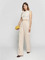 Montauk Pleated High Rise Twill Pants