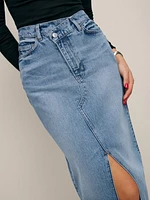 Nila Long Denim Skirt