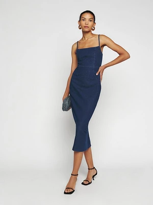 Delphinia Denim Midi Dress