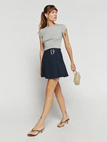 Billie Pleated Denim Mini Skirt