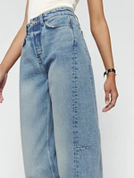 Alanis Mid Rise Barrel Leg Jeans