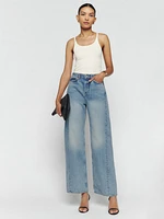 Alanis Mid Rise Barrel Leg Jeans