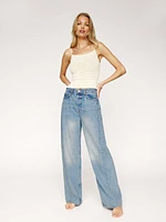 Alanis Mid Rise Barrel Leg Jeans