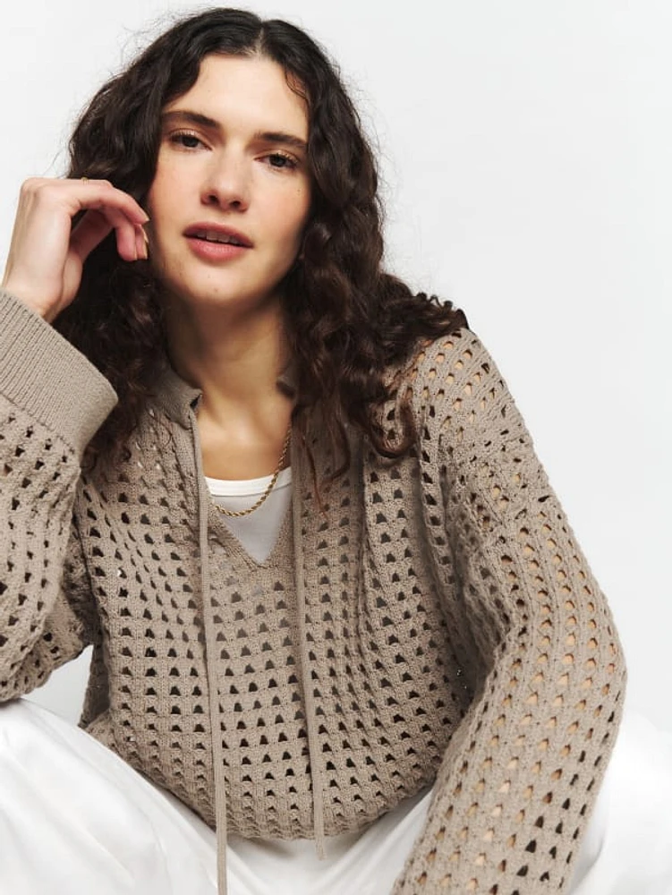 Jayden Cotton Open Knit Sweater