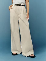 Lowe Super Wide Leg Pleated Pants