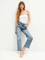 Val 90s Mid Rise Straight Cropped Jeans