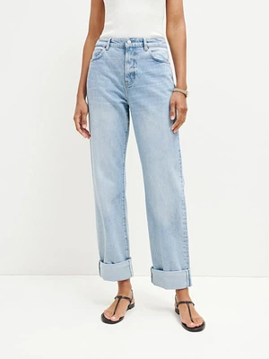 Preston Baggy High Rise Cuffed Straight Jeans