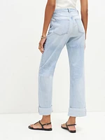 Preston Baggy High Rise Cuffed Straight Jeans