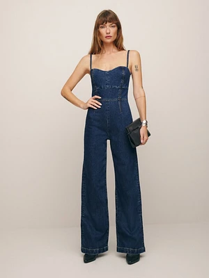 Daphne Wide Leg Denim Jumpsuit