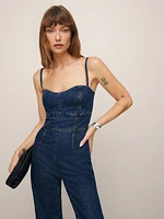 Daphne Wide Leg Denim Jumpsuit