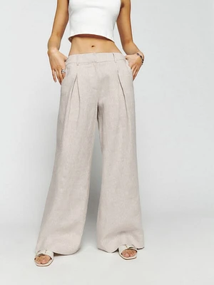 Petites Asher Linen Low Rise Pant