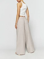 Petites Asher Linen Low Rise Pant