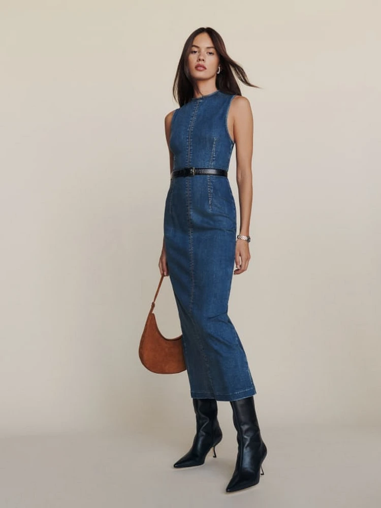 Kendi Denim Midi Dress