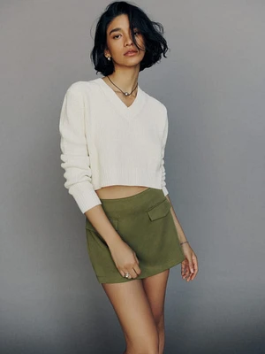 Darcey Cropped Cotton Sweater