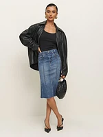 Juliana Fluted Denim Midi Skirt