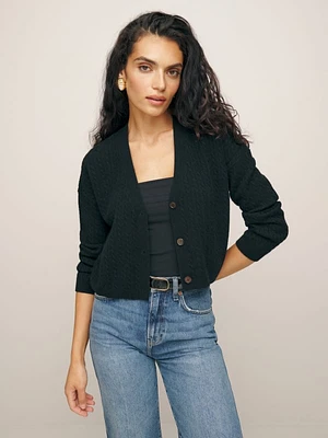 Giusta Cropped Cashmere Cardigan