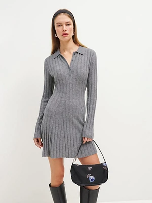 Walsh Cashmere Collared Mini Dress