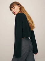 Paloma Cropped Cashmere Crew