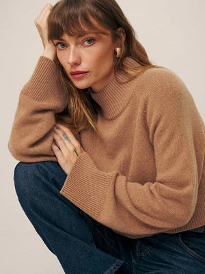 Garrett Cashmere Cropped Turtleneck