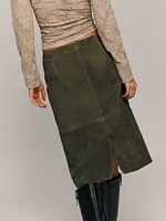 Veda Barrow Leather Low Waist Skirt