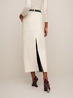 Veda Cooper Leather Midi Skirt