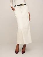 Veda Cooper Leather Midi Skirt