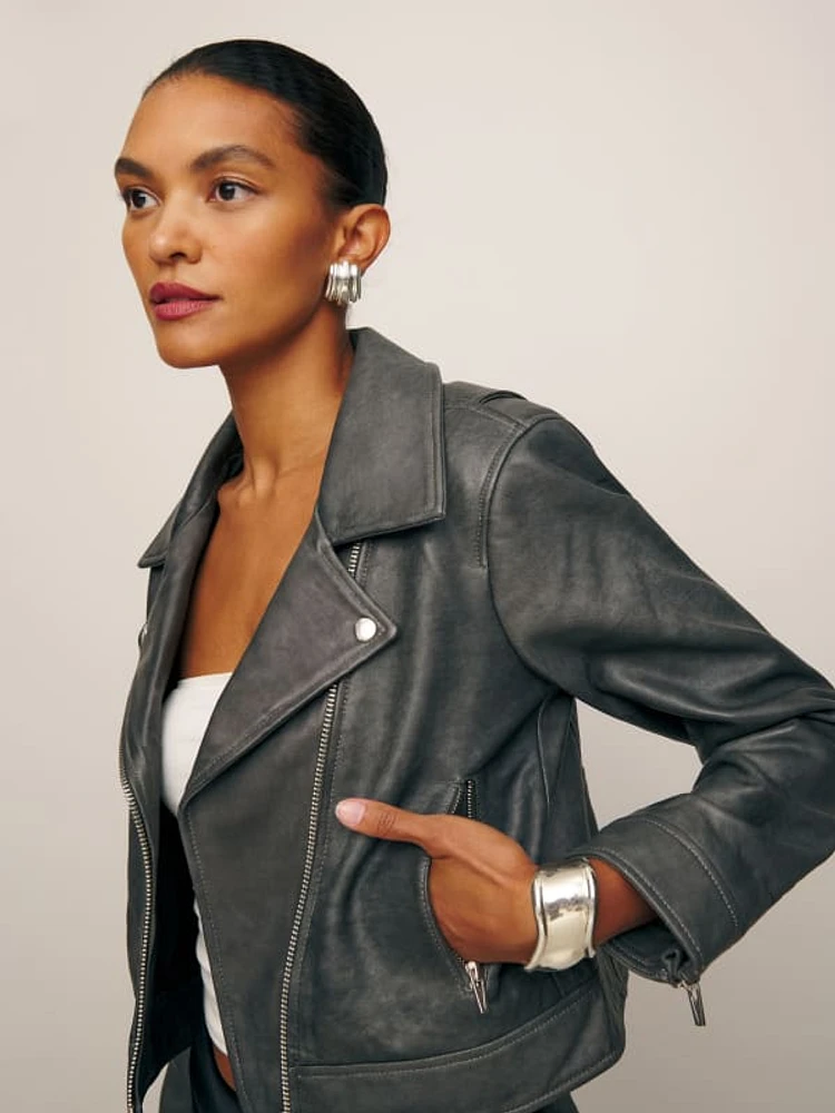 Veda Hoyt Leather Moto Jacket