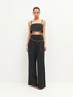 Cleo Cropped Linen Top