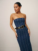 Anais Strapless Denim Midi Dress