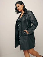 Veda Crosby 90s Longline Leather Blazer Es