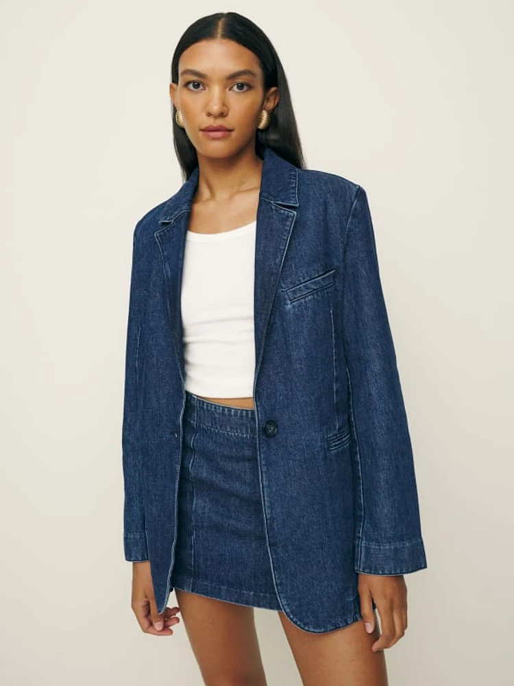 Elsa Relaxed Denim Blazer