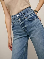 Cary Double Waistband High Rise Slouchy Wide Leg Jeans