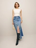 Willa Double Waistband Denim Maxi Skirt